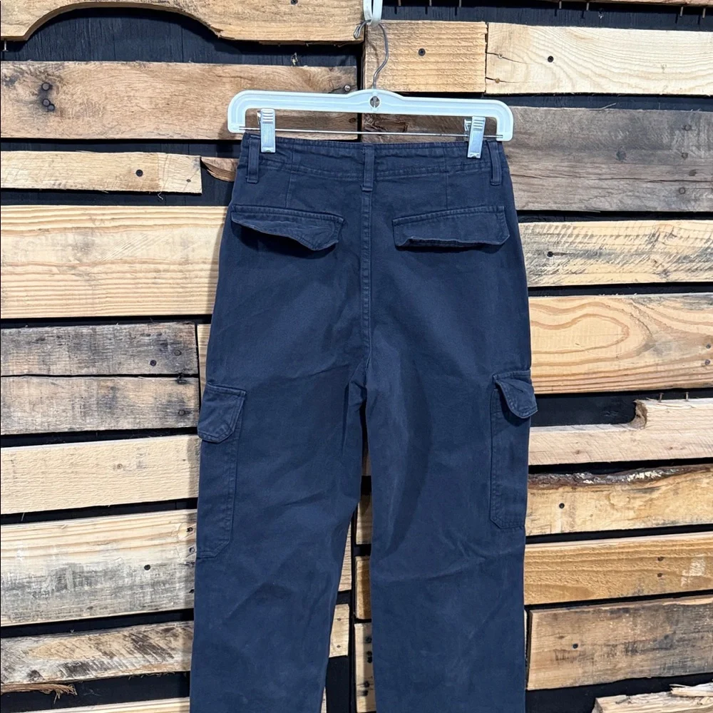 Zara High Rise Wide Leg Cargo Pants In Charcoal Gray Size‎ 0 - Picture 6 of 8